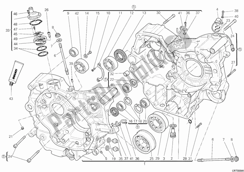 Todas las partes para Caja Del Cigüeñal de Ducati Hypermotard 1100 EVO SP USA 2011